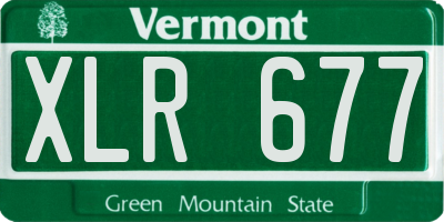 VT license plate XLR677