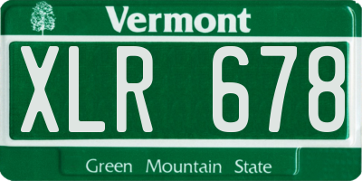 VT license plate XLR678