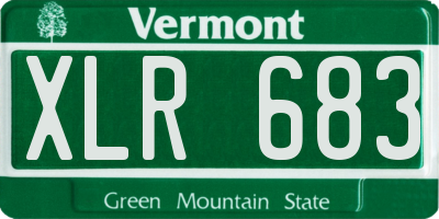 VT license plate XLR683