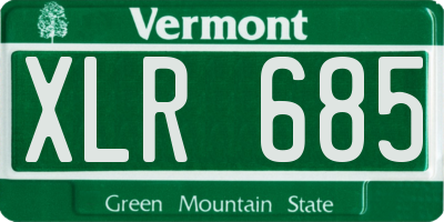 VT license plate XLR685