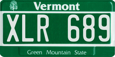 VT license plate XLR689