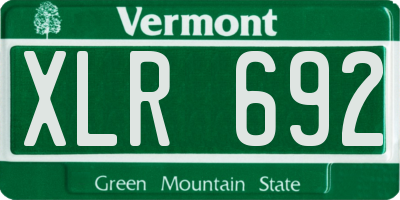 VT license plate XLR692