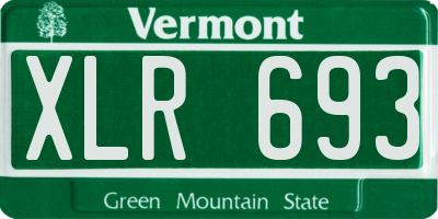 VT license plate XLR693