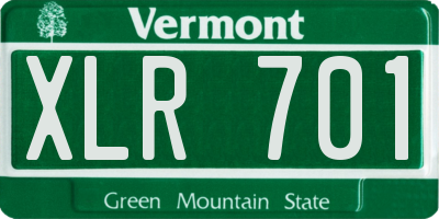 VT license plate XLR701