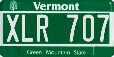 VT license plate XLR707