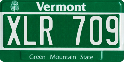 VT license plate XLR709