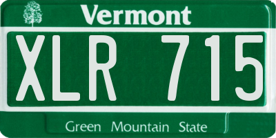 VT license plate XLR715