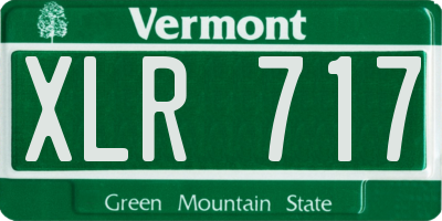 VT license plate XLR717