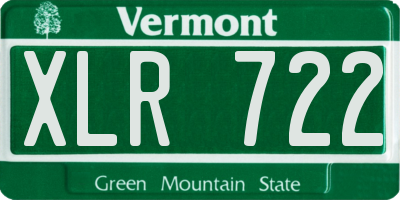 VT license plate XLR722