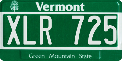 VT license plate XLR725