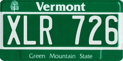 VT license plate XLR726