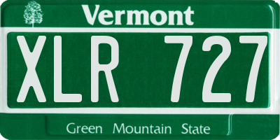 VT license plate XLR727