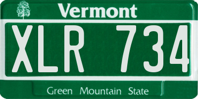 VT license plate XLR734
