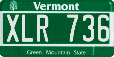 VT license plate XLR736