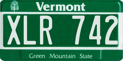 VT license plate XLR742