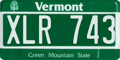 VT license plate XLR743