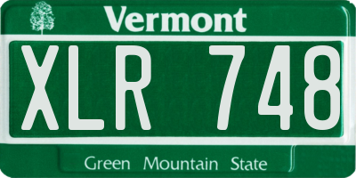 VT license plate XLR748