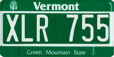 VT license plate XLR755