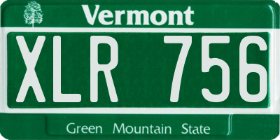 VT license plate XLR756