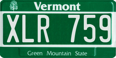 VT license plate XLR759