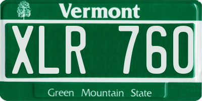 VT license plate XLR760