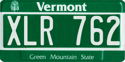 VT license plate XLR762