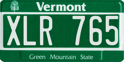 VT license plate XLR765