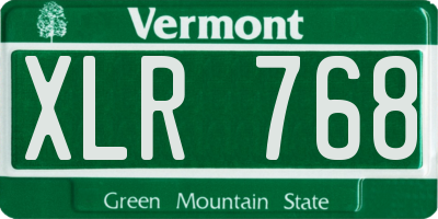 VT license plate XLR768