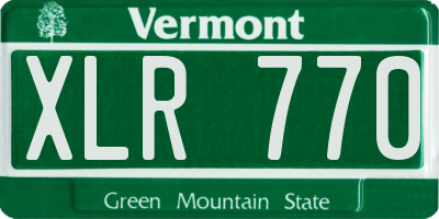 VT license plate XLR770