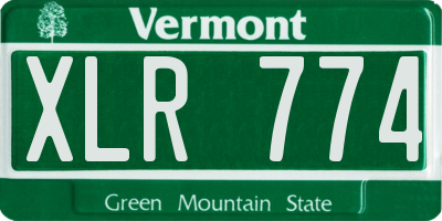 VT license plate XLR774