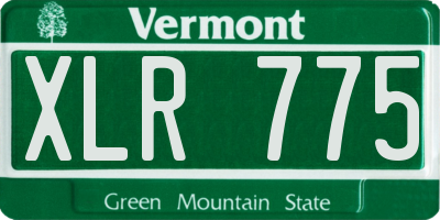 VT license plate XLR775