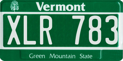 VT license plate XLR783