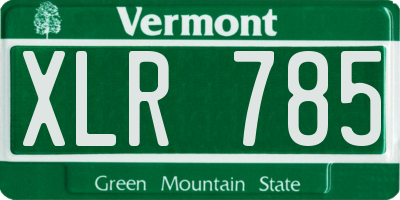 VT license plate XLR785