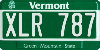VT license plate XLR787