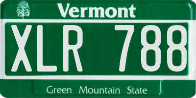 VT license plate XLR788