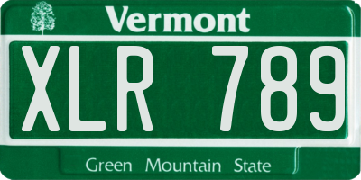 VT license plate XLR789