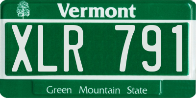 VT license plate XLR791