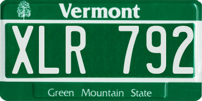 VT license plate XLR792