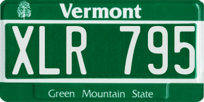 VT license plate XLR795