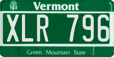 VT license plate XLR796