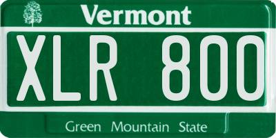 VT license plate XLR800