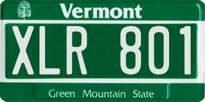 VT license plate XLR801
