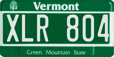 VT license plate XLR804