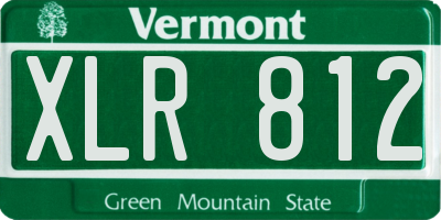 VT license plate XLR812