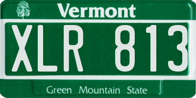 VT license plate XLR813