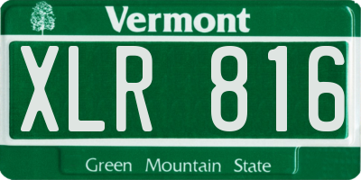 VT license plate XLR816