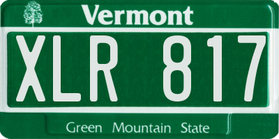 VT license plate XLR817
