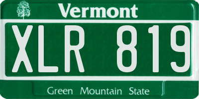 VT license plate XLR819
