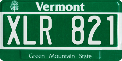 VT license plate XLR821