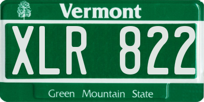 VT license plate XLR822